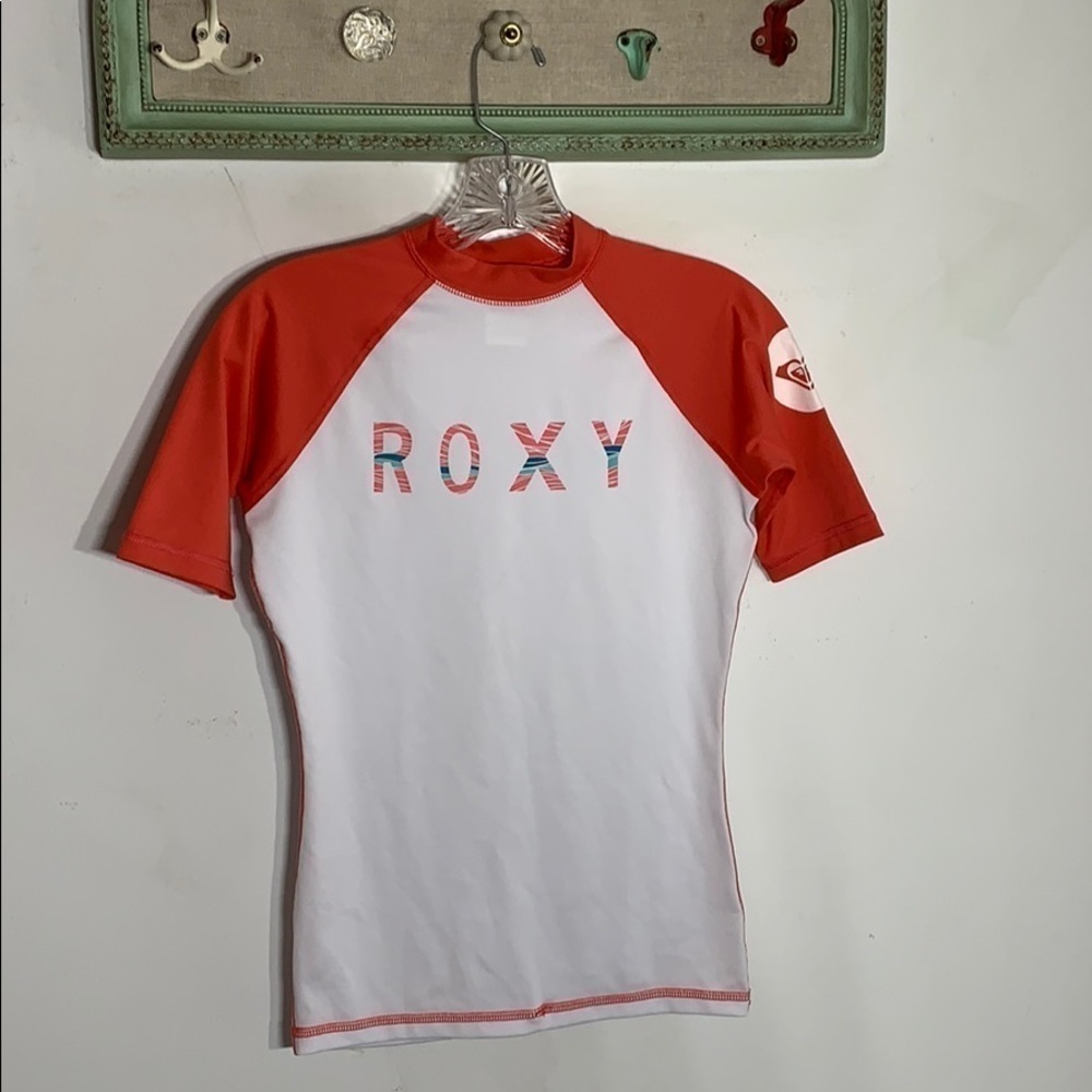 Roxy Performance Beach Surf T-Shirt Kids Swim top rash guard summer Sun shirt 6